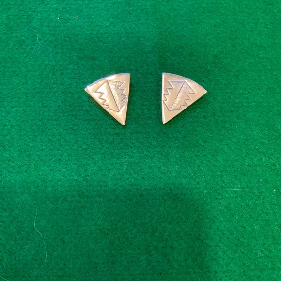 Vintage Sterling Silver? ~ Native American Navajo? ~ Shirt Collar Tips - Picture 7 of 9